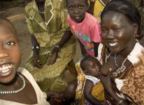 African mother feeding